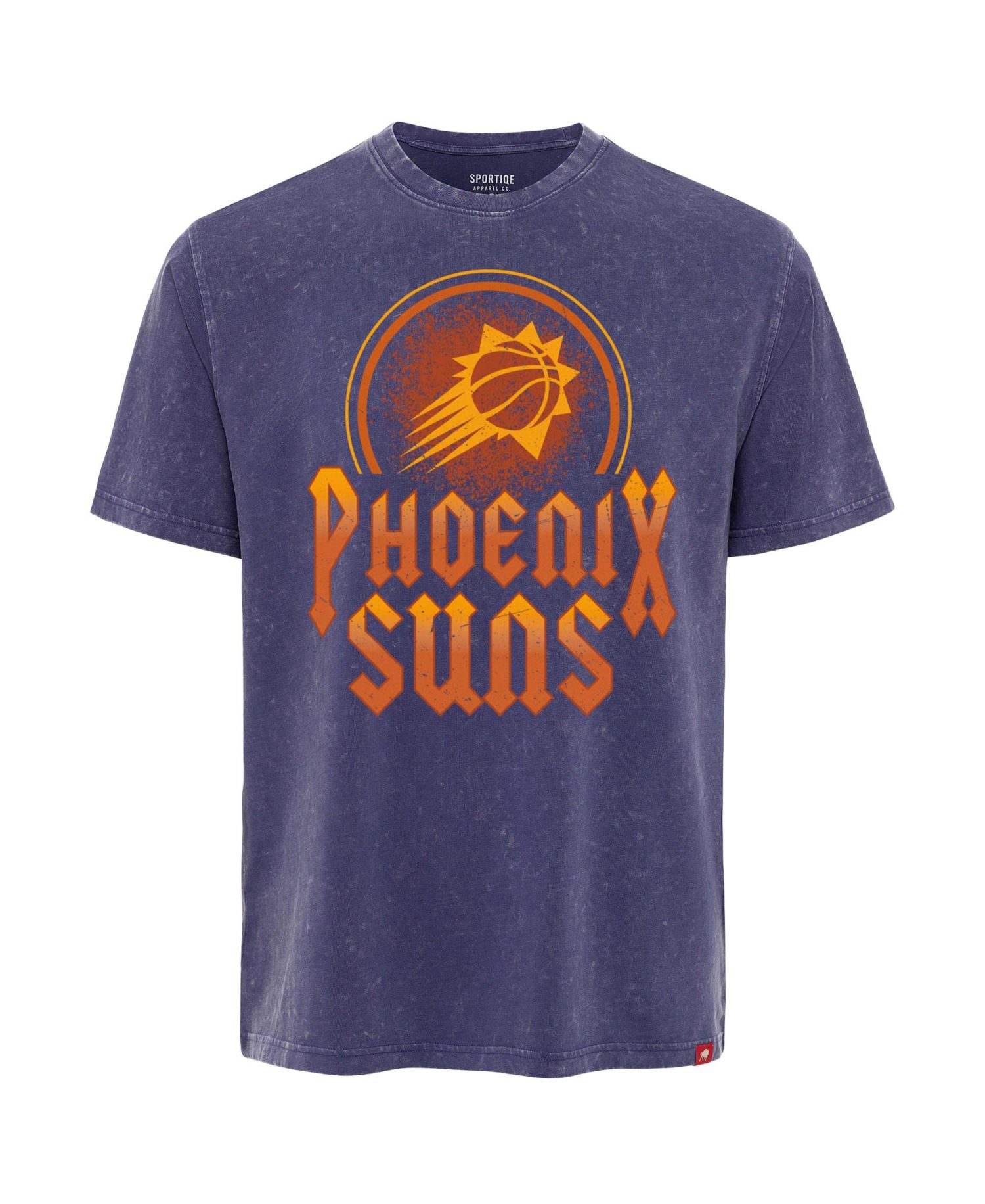 Men's and Women's Sportiqe Purple Phoenix Suns Distressed Rock Roll Collection Angus Premium Mineral Wash T-Shirt