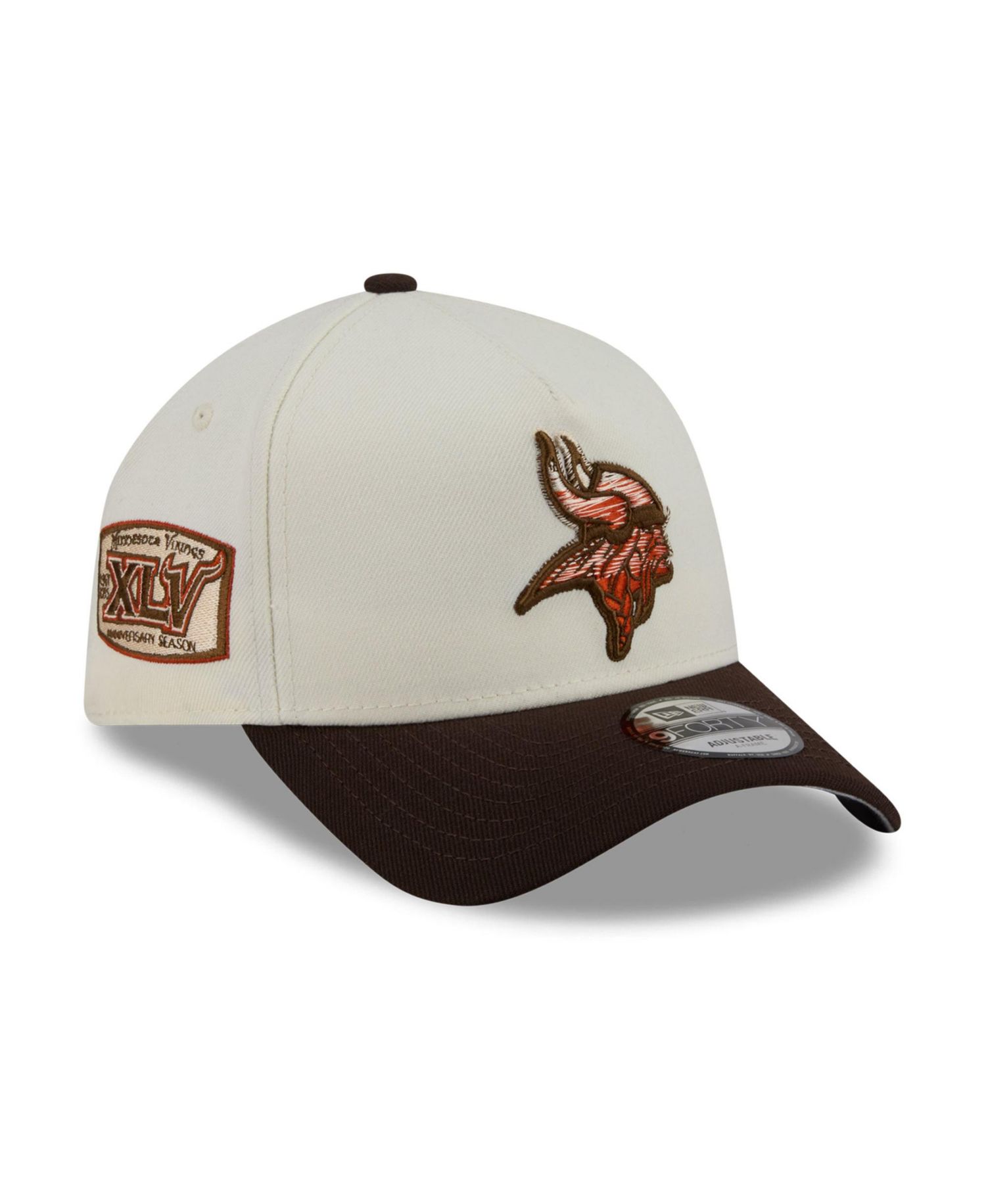 Men's Cream/Brown Minnesota Vikings Pumpkin Spice A-Frame 9FORTY Adjustable Hat