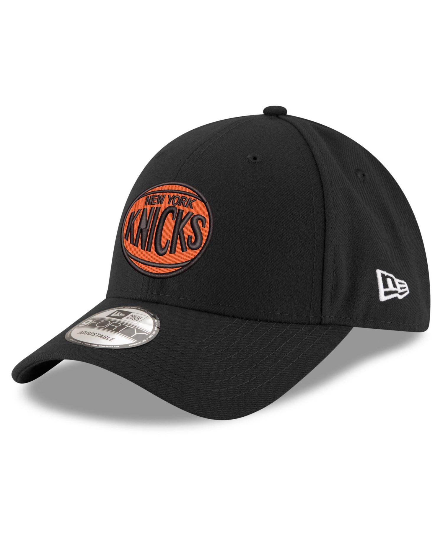 Big Boys and Girls Black New York Knicks Basketball Logo Adjustable Hat