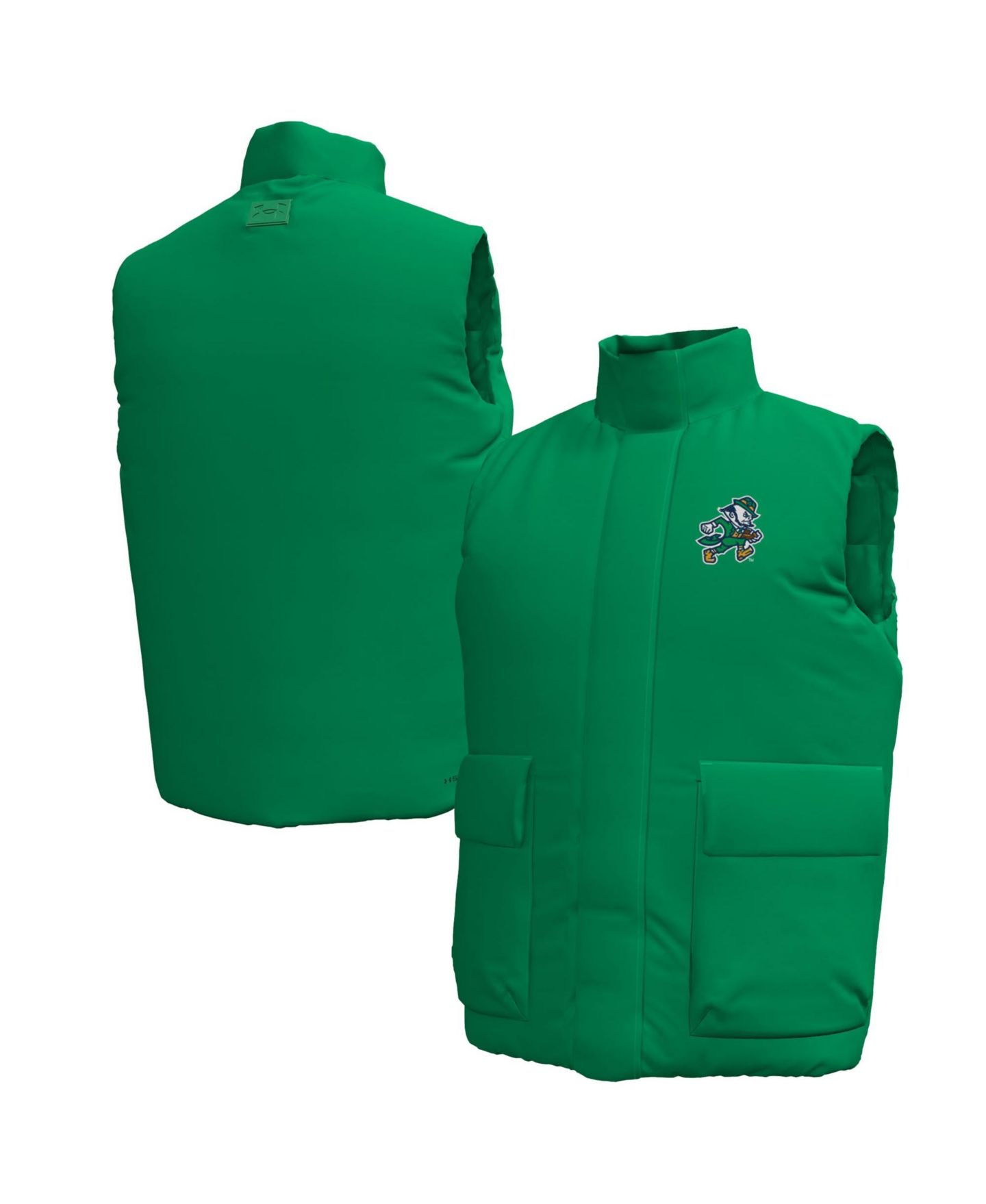 Мужской жилет Under Armour #1 Kelly Green Notre Dame Fighting Irish Irish Wear Green Expanse Full-Zip Vest — фото 1