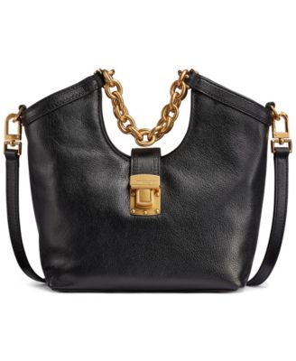 Leno Leather Adjustable Strap Small Tote Handbag