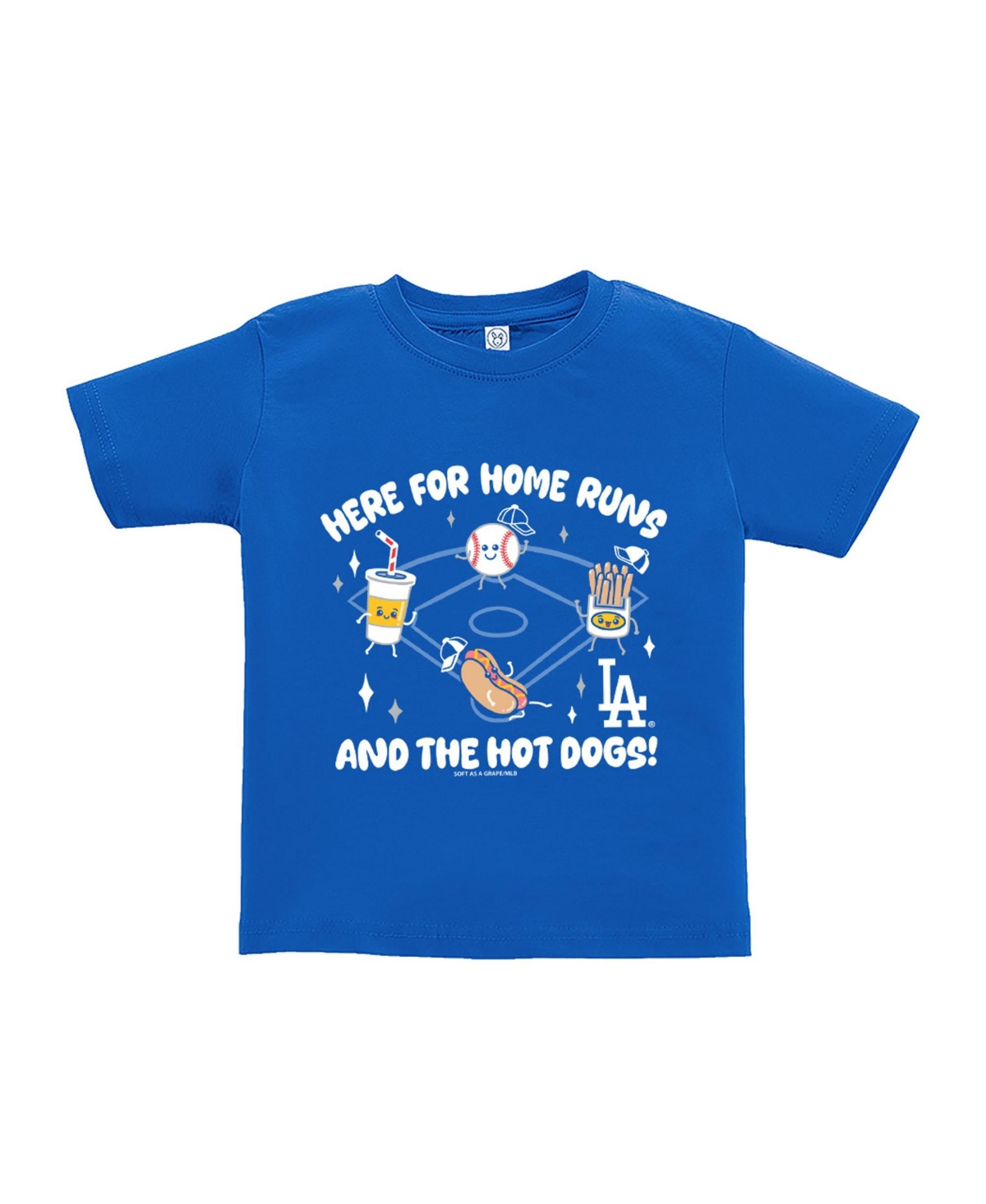 Toddler Soft as a Grape Royal Los Angeles Dodgers Snack T-Shirt