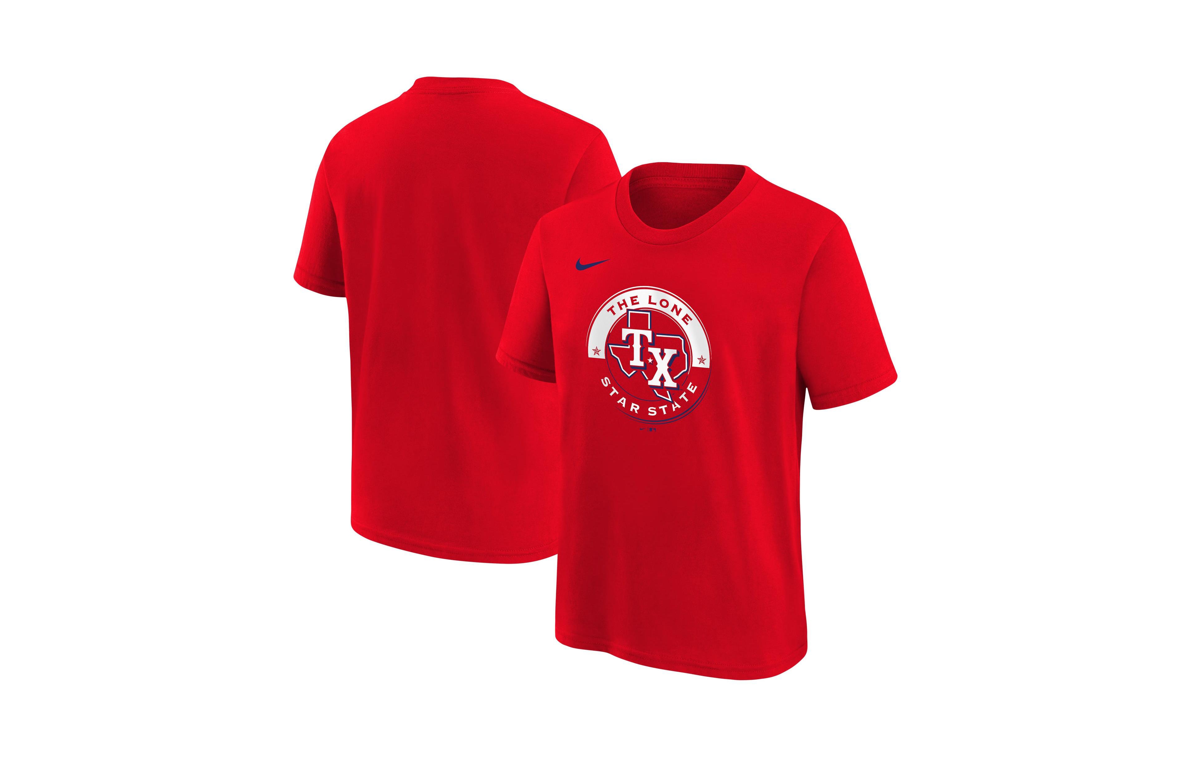 Nike Big Boys' and Girls' Red Texas Rangers Hometown Collection T-Shirt