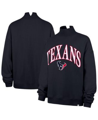 47 Brand Women's Navy Houston Texans Oversized Vantage Mock Neck Sweatshirt