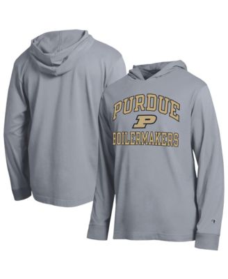Men's  Heather Gray Purdue Boilermakers High Motor All-Star Long Sleeve Hooded T-Shirt