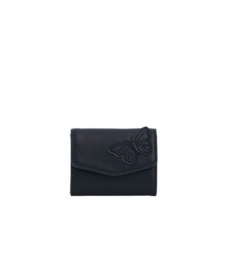 Women's Floral-Applique Faux-Leather Card Holder Wallet
