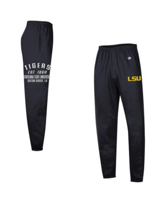 Men's  Black LSU Tigers Powerblend Banded Fleece Sweatpants