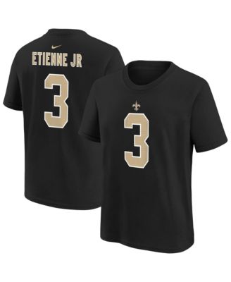 Big Boys and Girls Travis Etienne Jr Black New Orleans Saints Name & Number T-Shirt