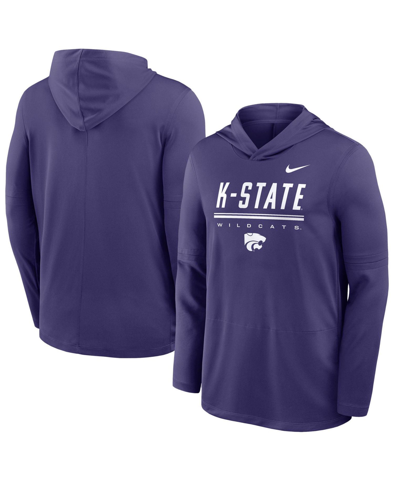 Men's Purple Kansas State Wildcats 2026 Sideline Dri-FIT Lightweight Hooded Top