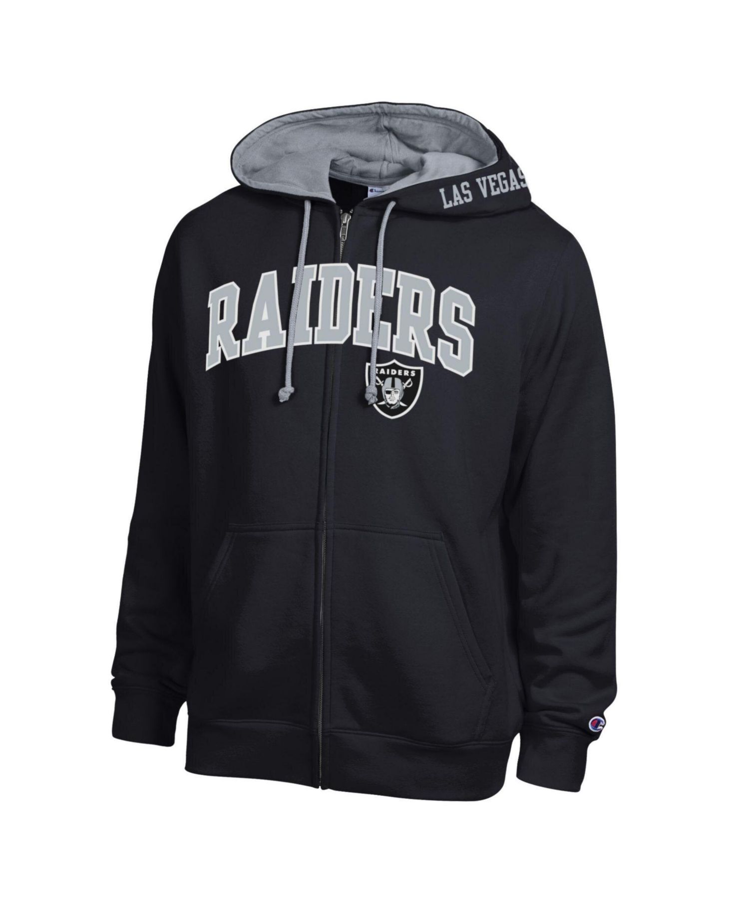 Men's Black/Heather Gray Las Vegas Raiders Full-Zip Hoodie
