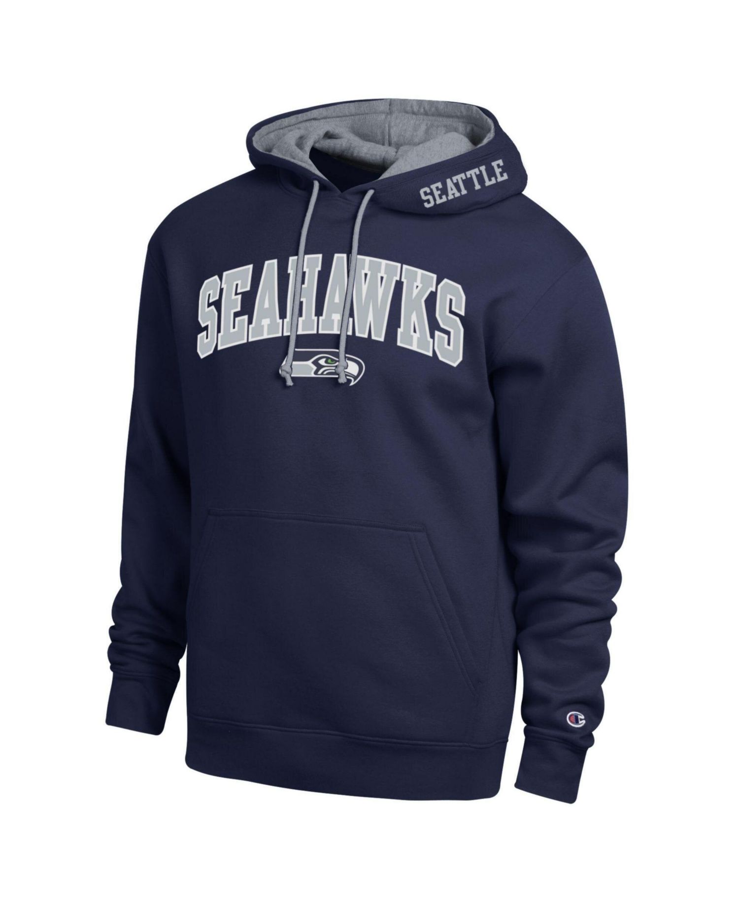Men's College Navy/Heather Gray Seattle Seahawks Contrast Hoodie