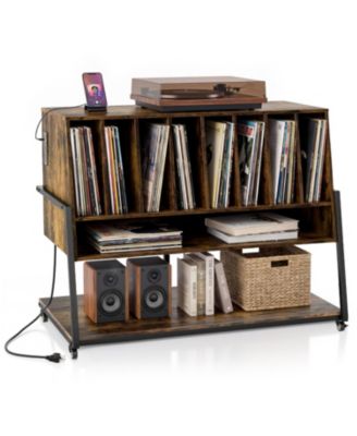 5-Tier Ladder Bookcase with Drawer and Metal Frame for Study Home Office