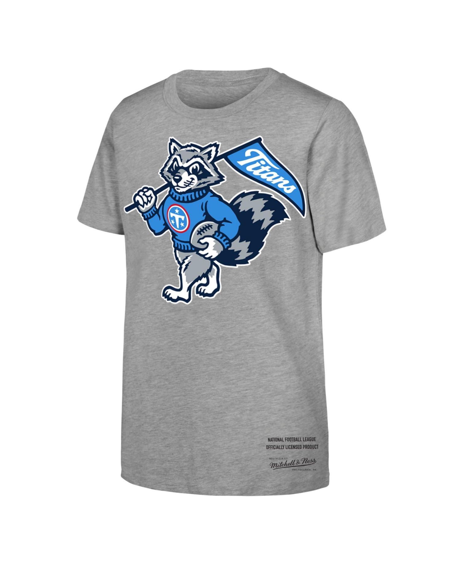 Big Boys and Girls Heather Gray Tennessee Titans Mascot T-Shirt