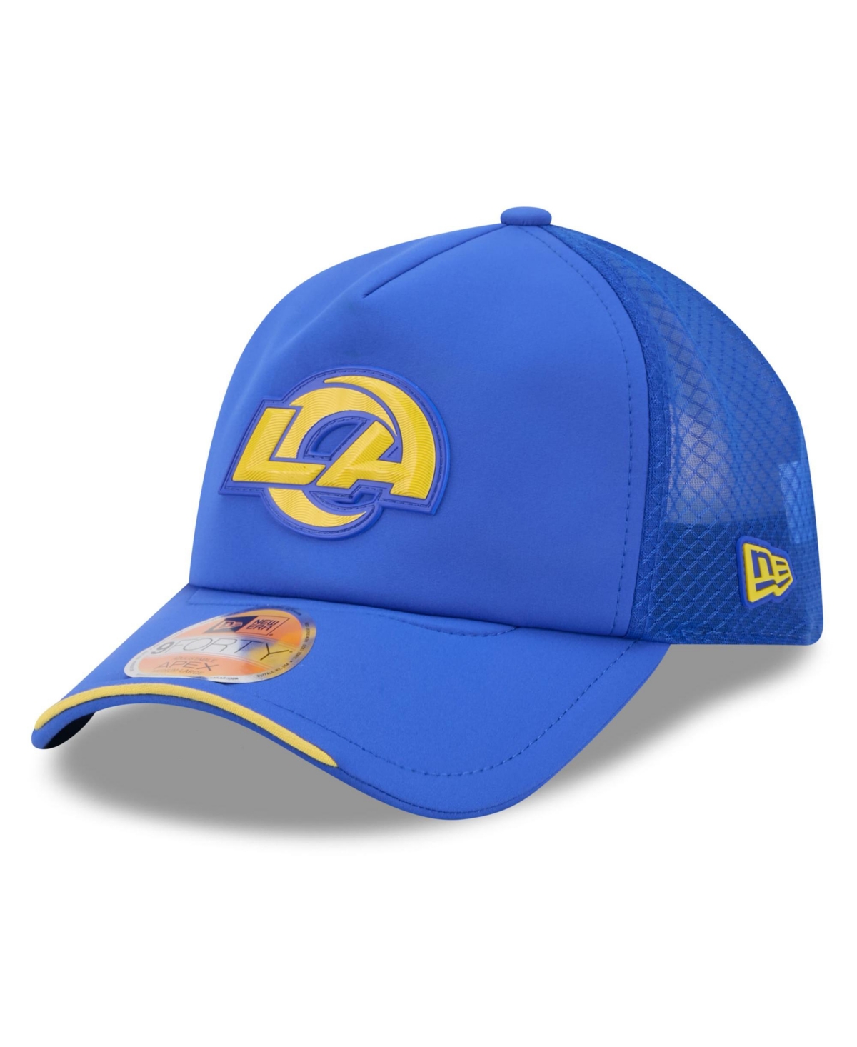 New Era Kids' Big Boys' And Girls' Royal Los Angeles Rams 2026 Sideline Apex 9forty Adjustable Trucker Hat