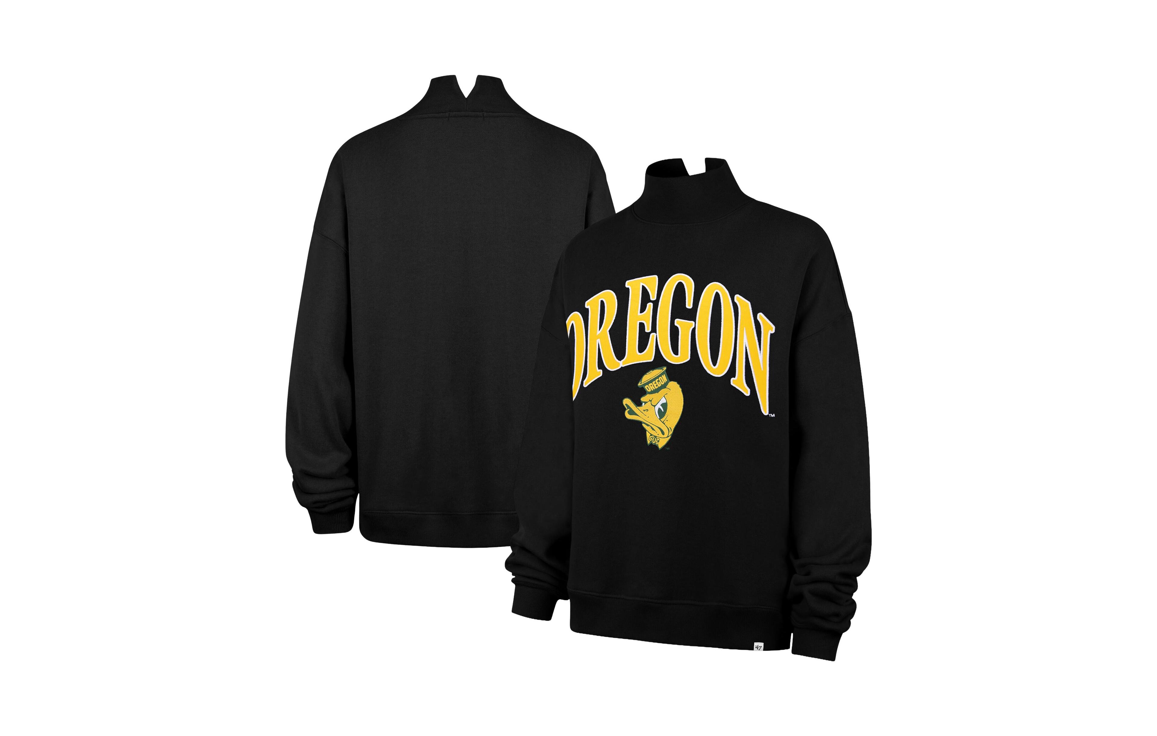 '47 Brand Women's Black Oregon Ducks Mock Neck Sweatshirt