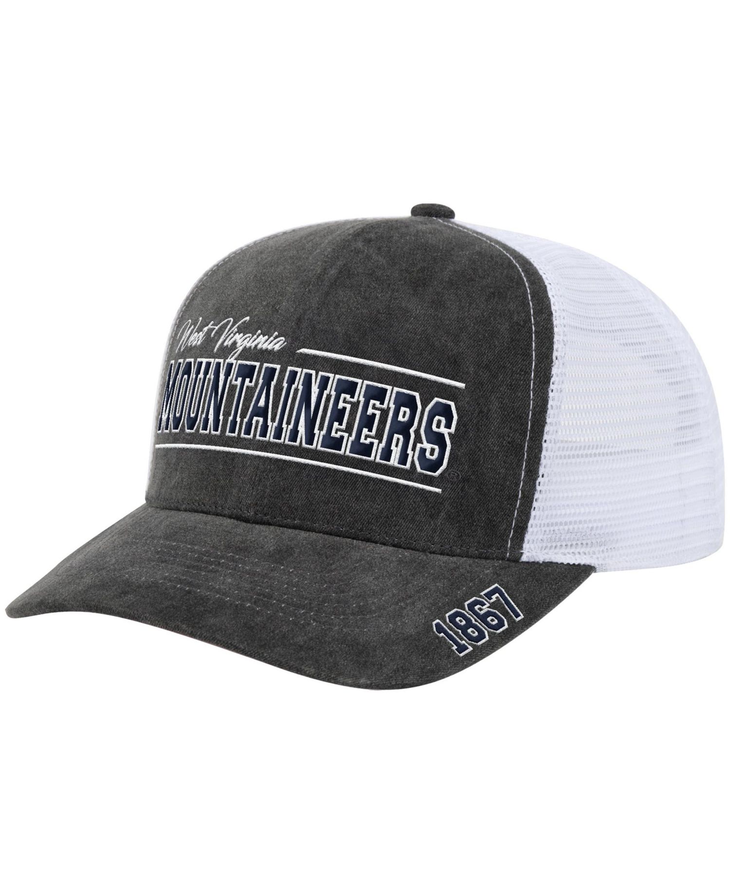 Men's and Women's Gray West Virginia Mountaineers Billy 2400 Adjustable Trucker Hat