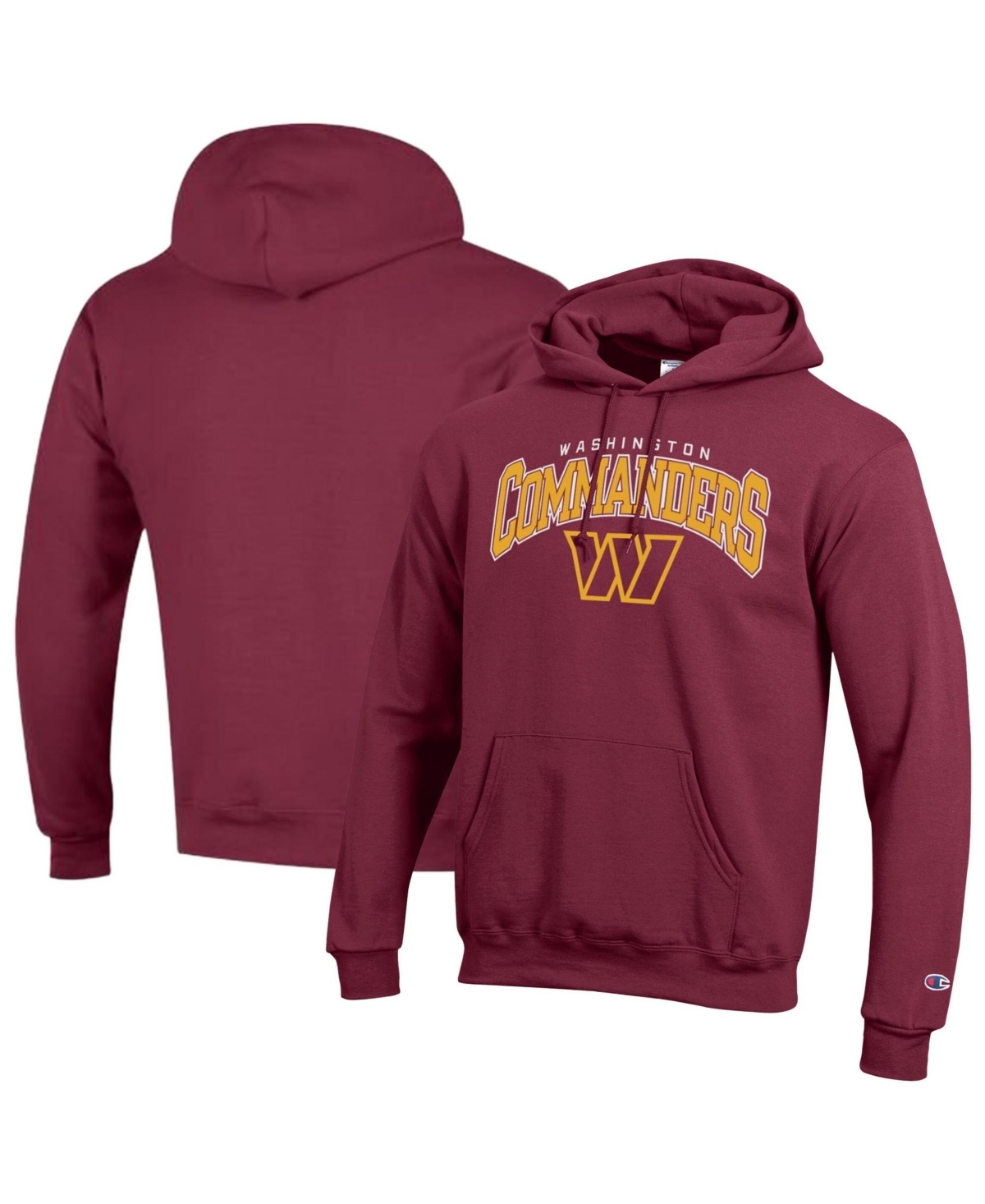Champion Men's Burgundy Washington Commanders Power Blend Arch over Logo Hoodie