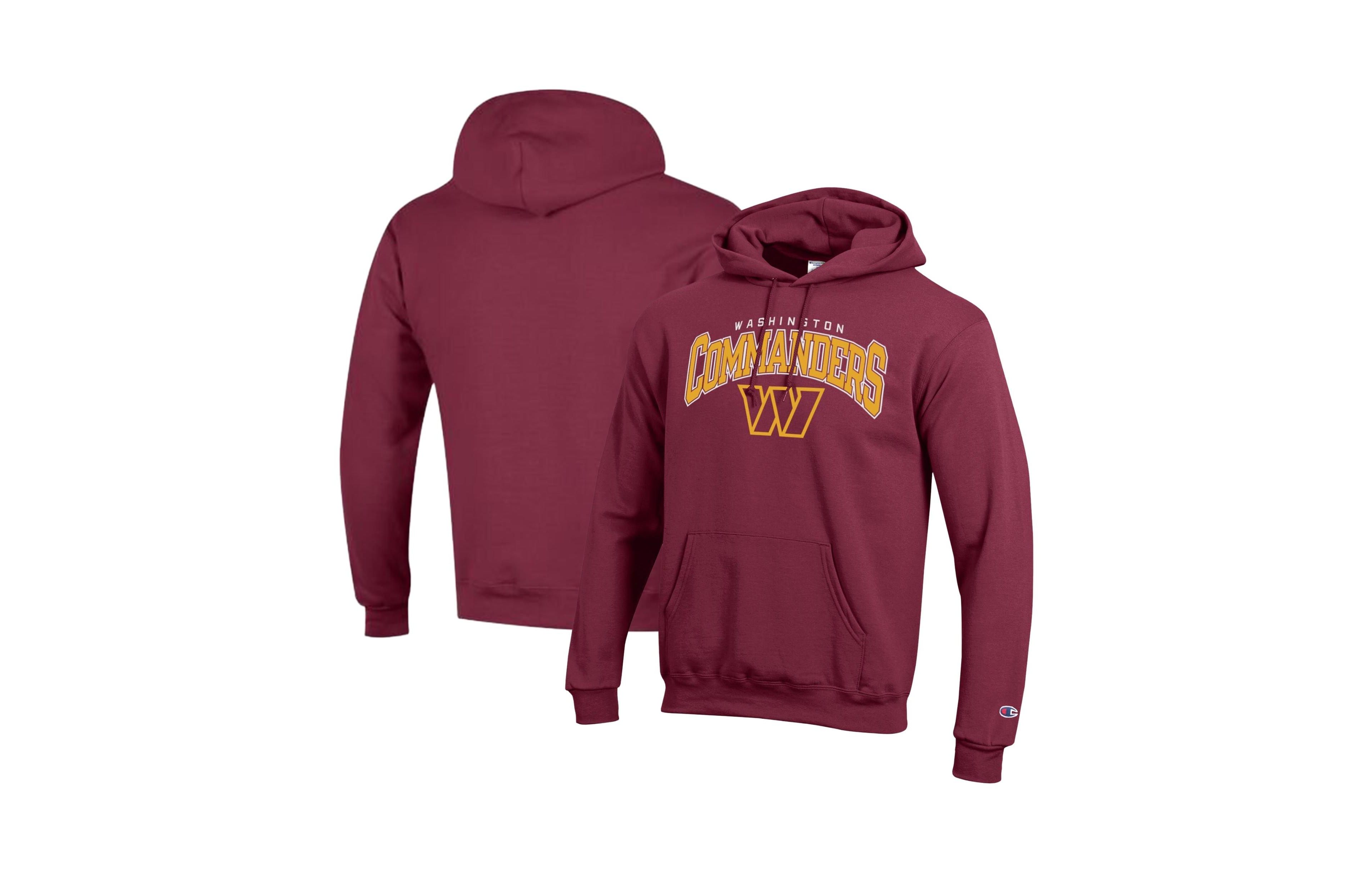 Champion Men's Burgundy Washington Commanders Power Blend Arch over Logo Hoodie