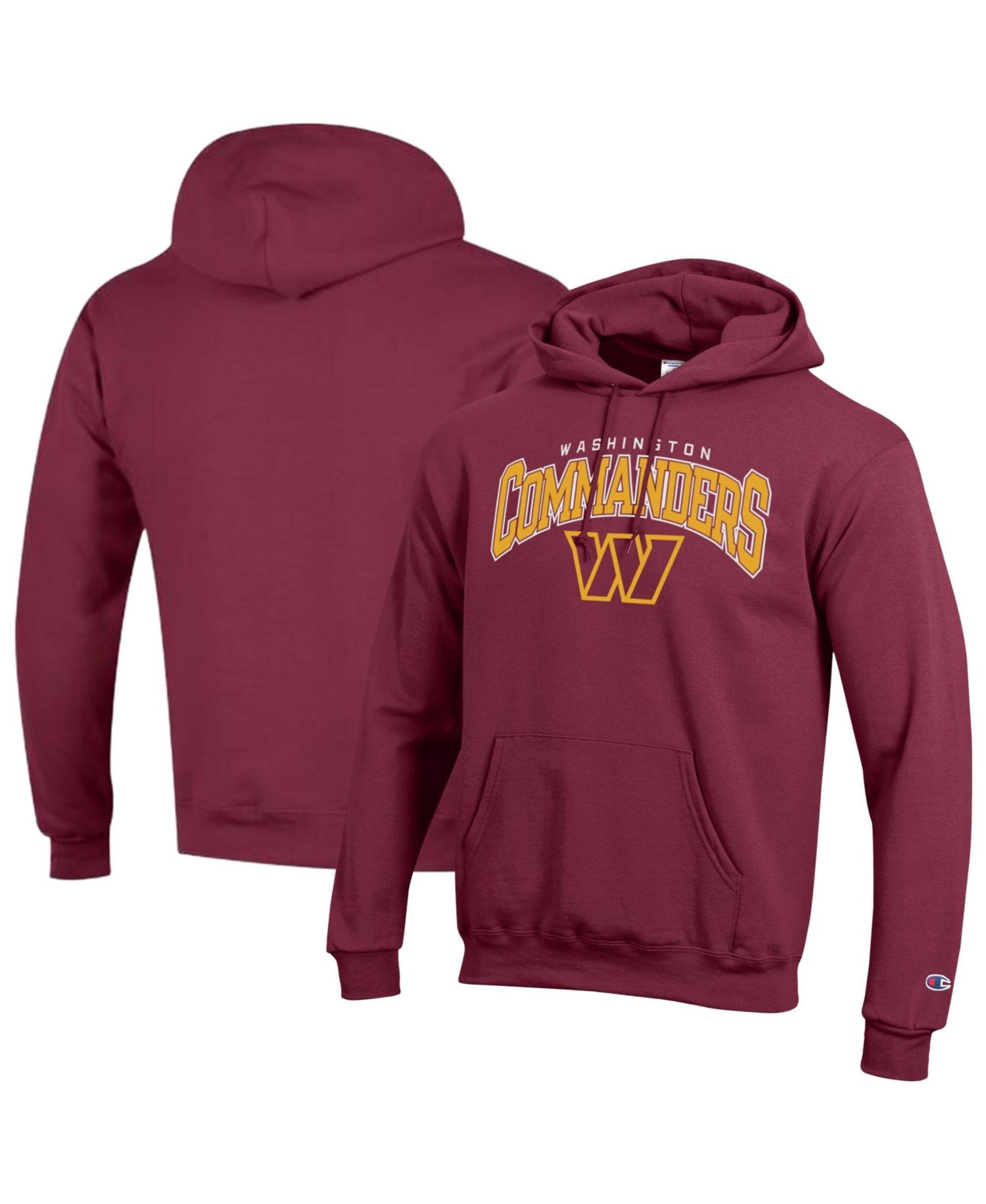 Men's Burgundy Washington Commanders Powerblend Arch over Logo Hoodie