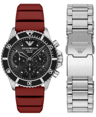 Men's World Explorer Solar-Powered Chronograph Stainless Steel Watch 43mm