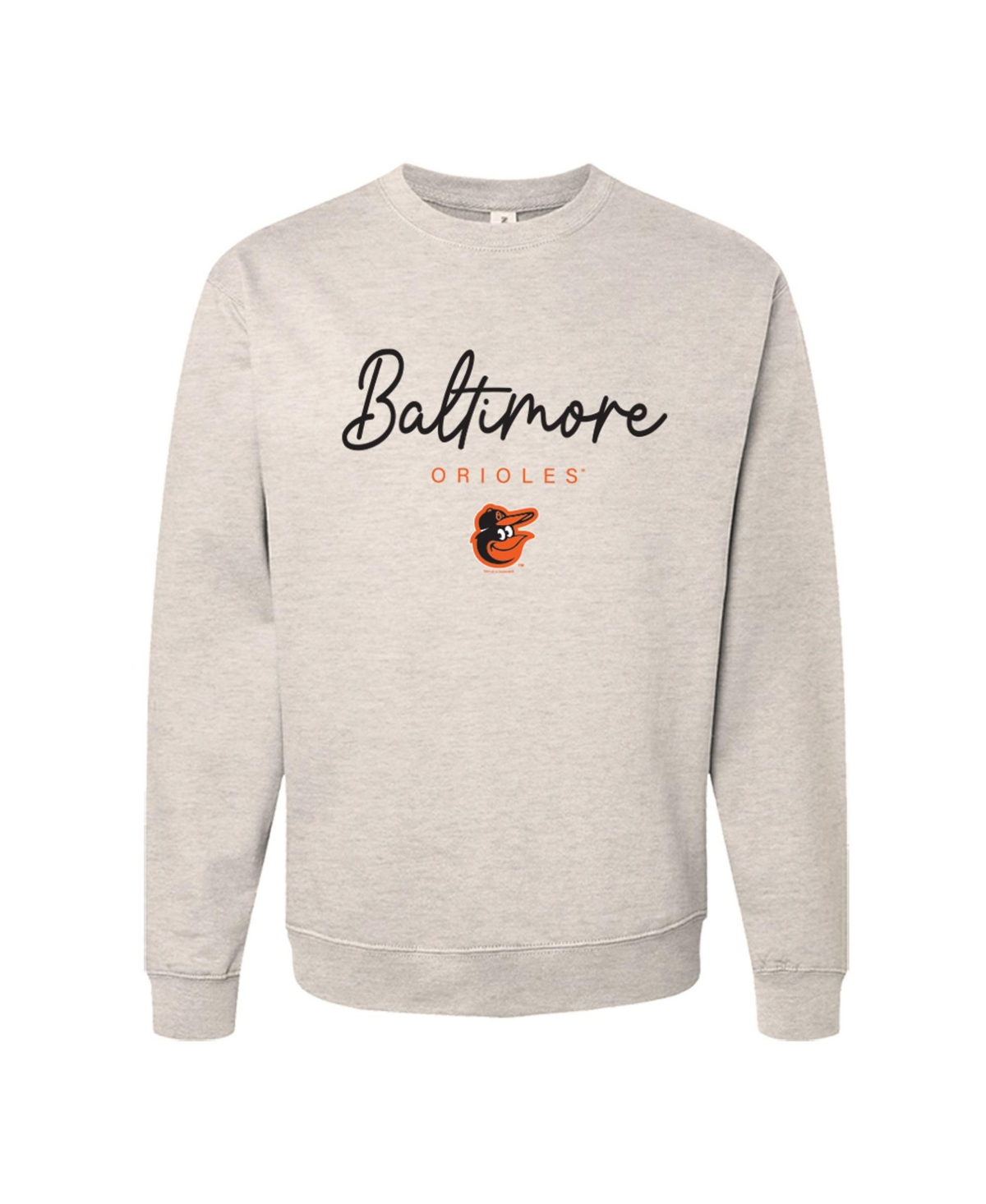Women's Soft as a Grape Oatmeal Baltimore Orioles Pigment Dye Crewneck Sweatshirt