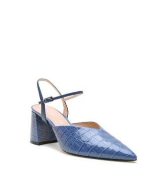 Womens Indigo Croc Amal Customizable V Mule