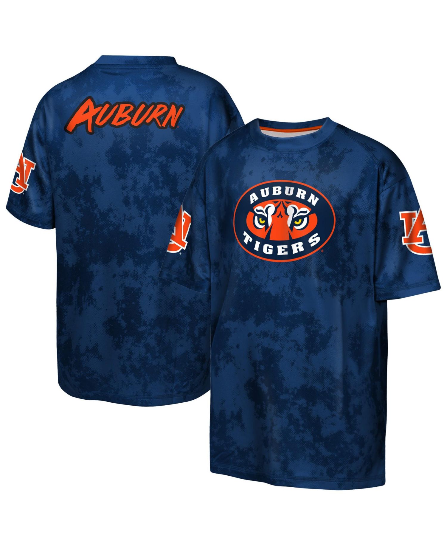 Big Boys and Girls Navy Auburn Tigers Off-Side Sublimated T-Shirt