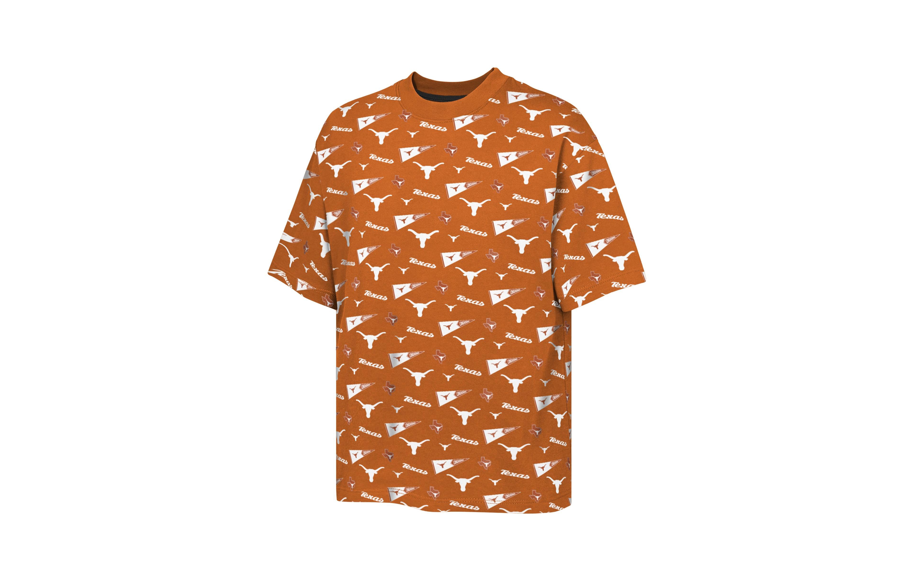 Big Boys and Girls Outerstuff Texas Orange Longhorns Scramble All Over Print T-Shirt
