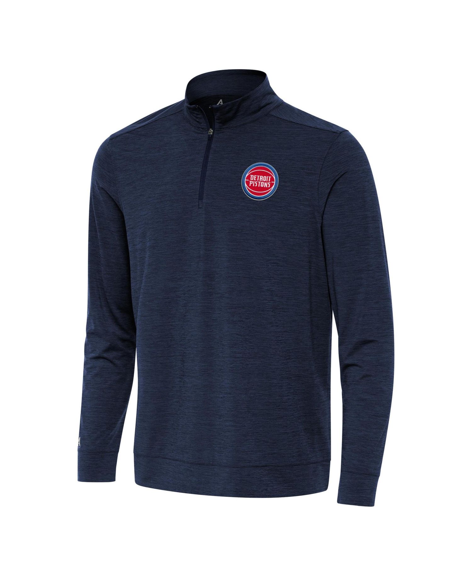 Men's Heather Navy Detroit Pistons Bright Quarter-Zip Top