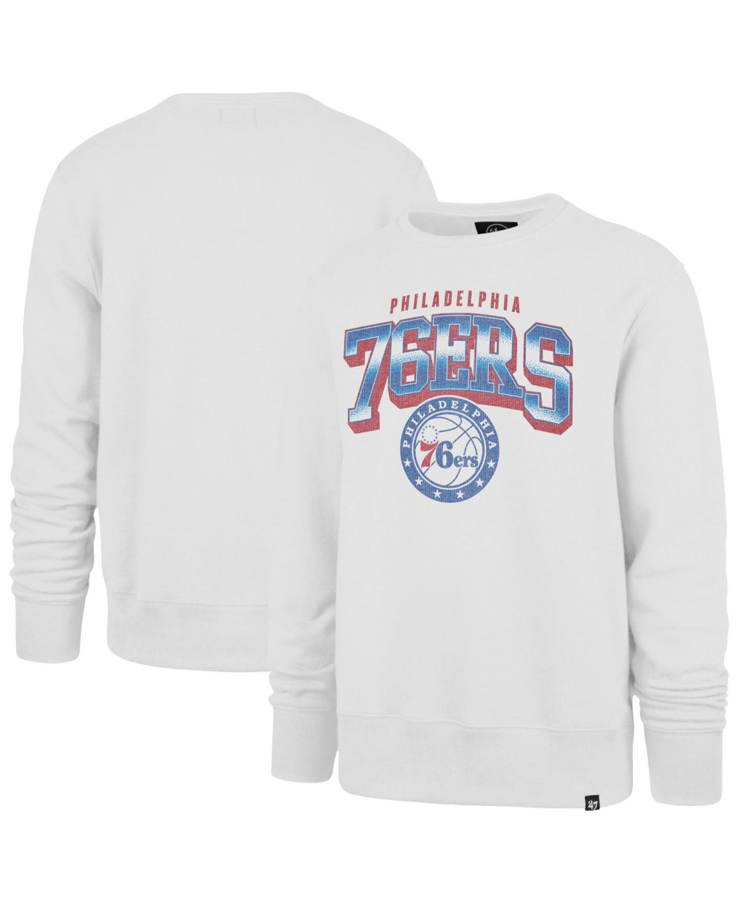 Men's '47 Cream Philadelphia 76ers Big & Tall Spotlight Headline Pullover Sweatshirt