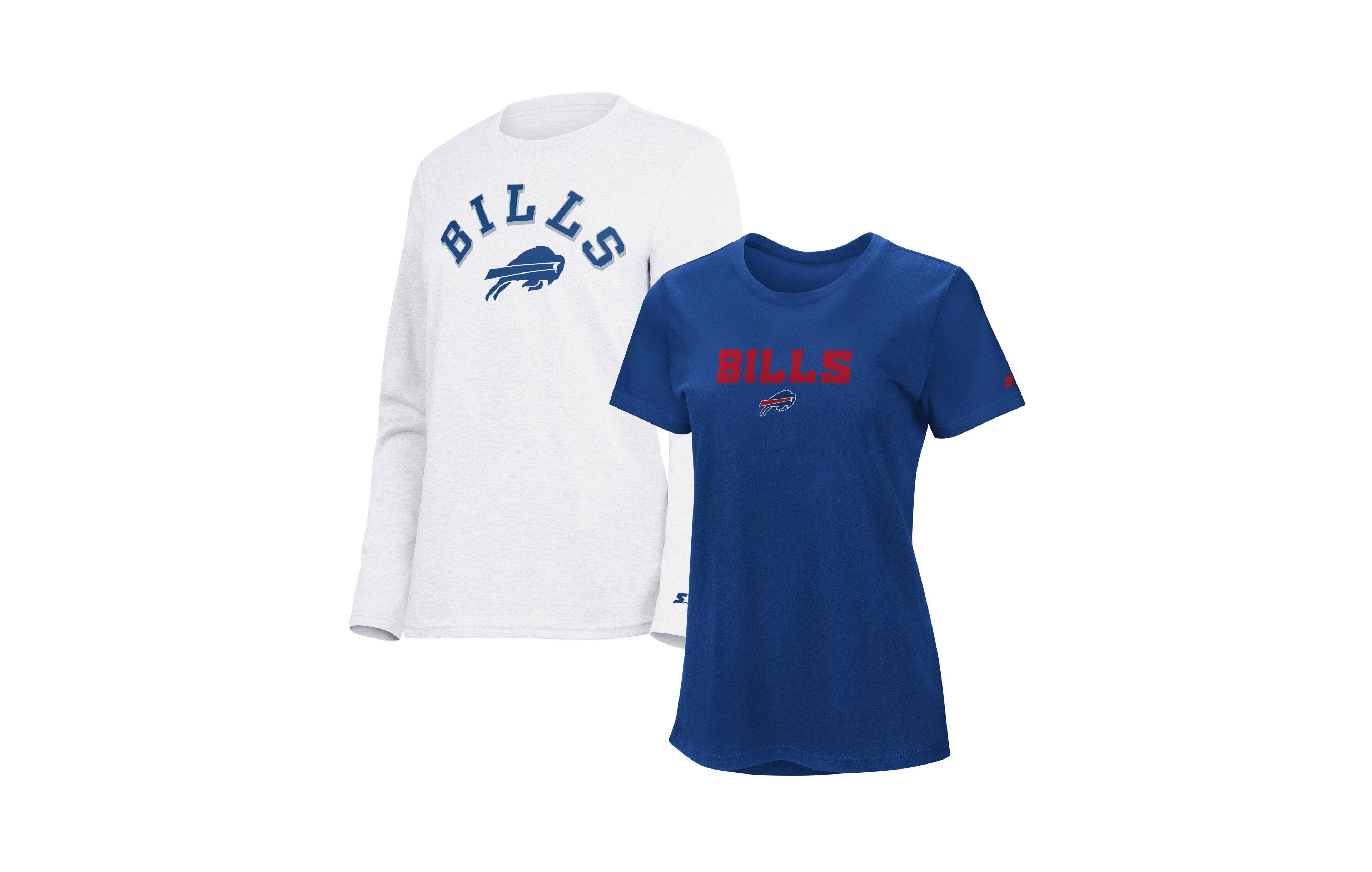Starter Women's Royal/Ash Buffalo Bills Short Sleeve Long T-Shirt Combo Pack