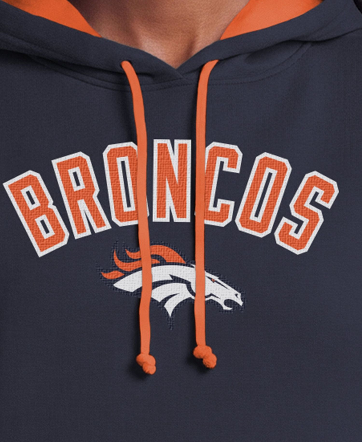 Women's Navy/Orange Denver Broncos Contrast Liner Hoodie