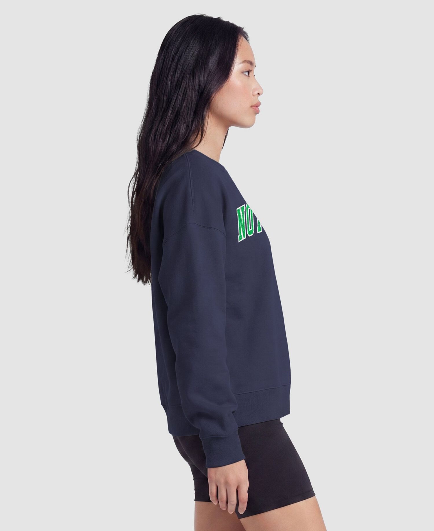 Women's Navy Notre Dame Fighting Irish Fleece Crew Sweatshirt