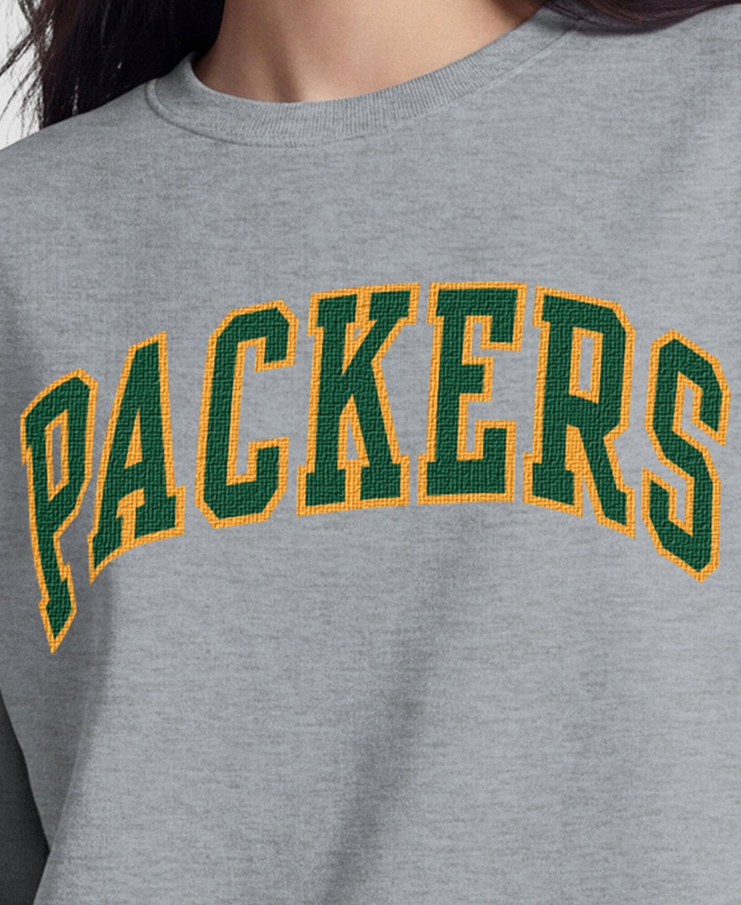 Green Bay Packers Women's Contrast Lined Sweatshirt - Heather Gray