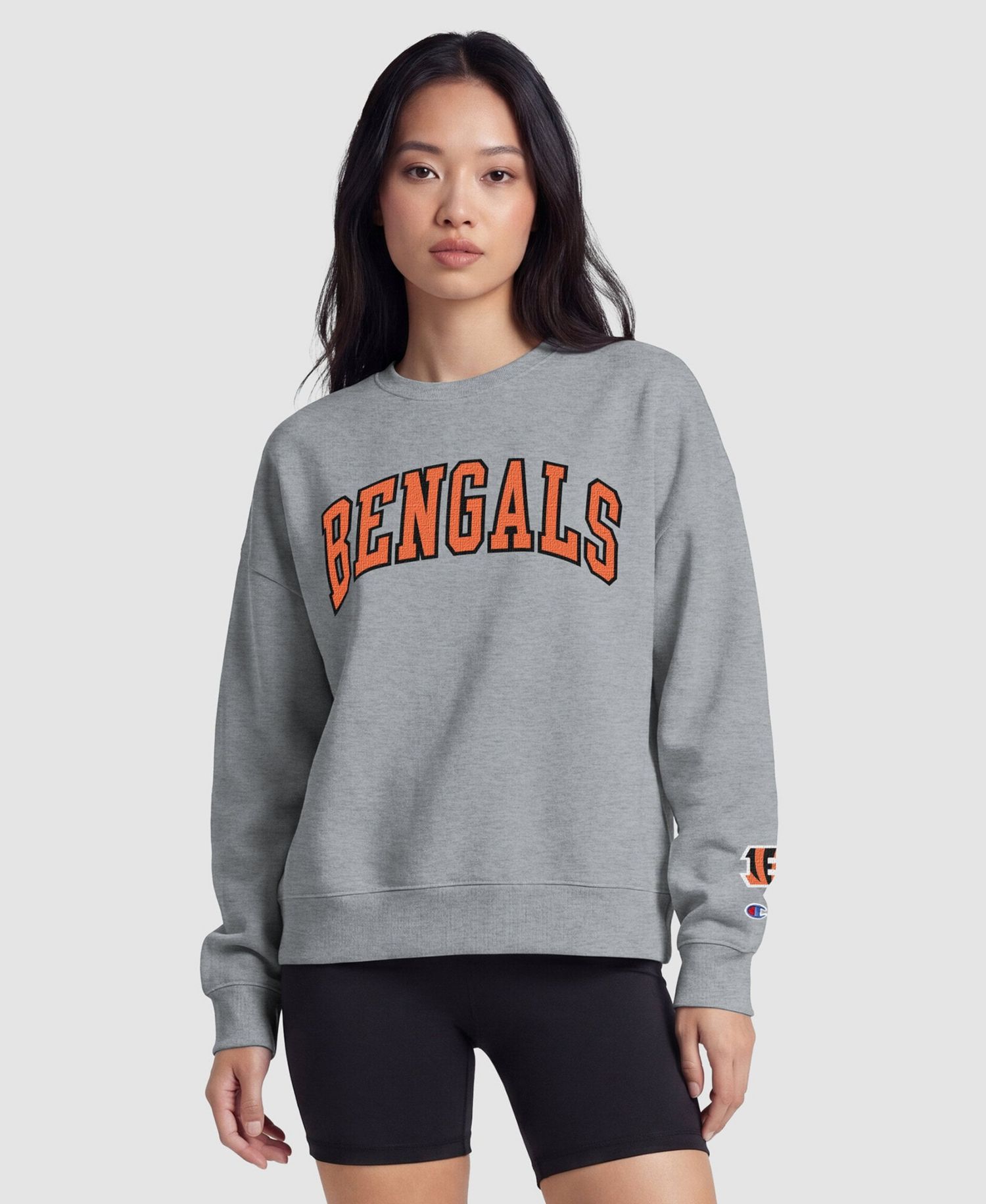 Cincinnati Bengals Women's Contrast Lined Sweatshirt - Heather Gray