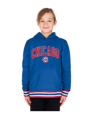 Big Boys and Girls Royal Chicago Cubs Knit Trim Pullover Hoodie