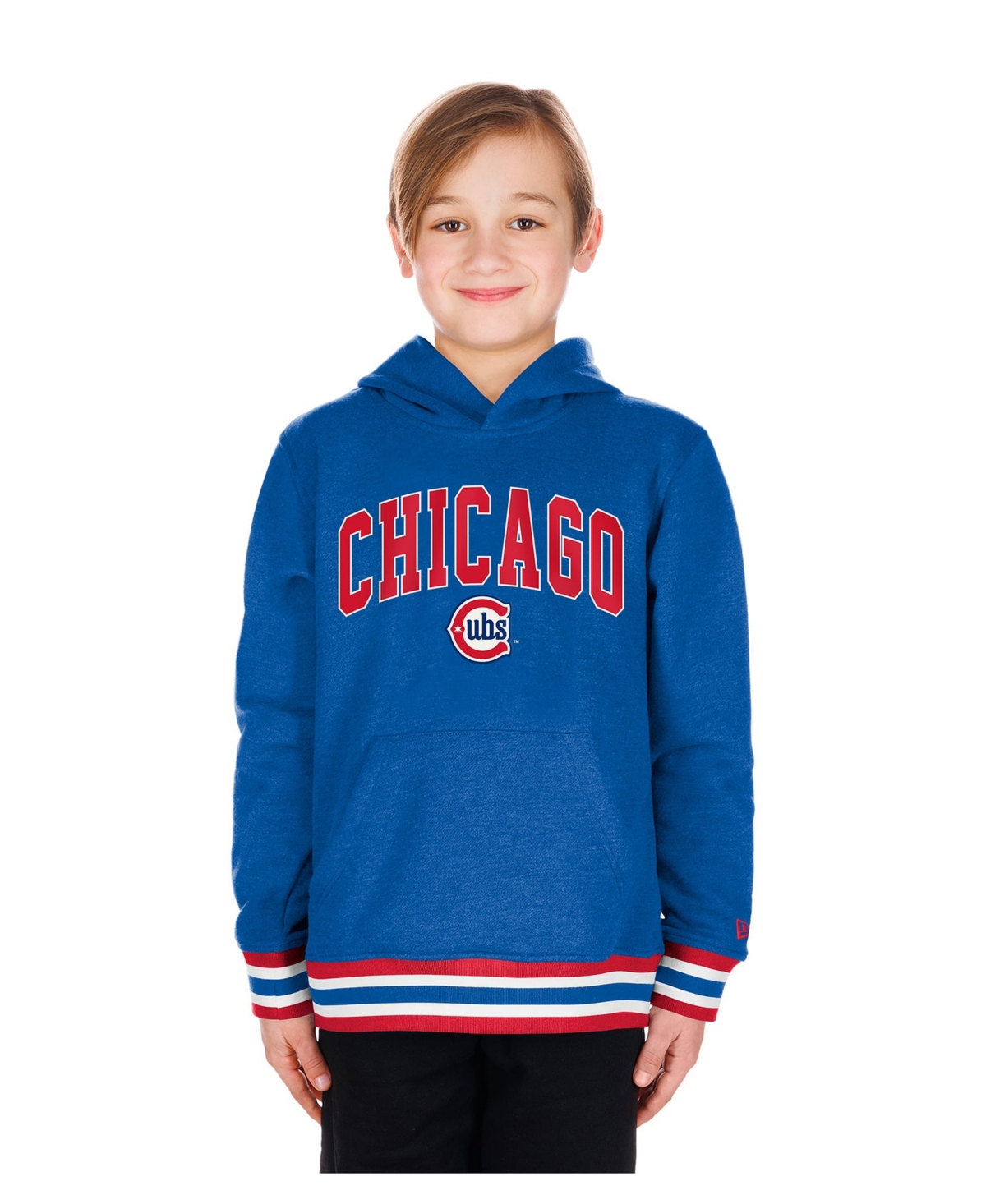 New Era Kids' Big Boys' And Girls' Royal Chicago Cubs Knit Trim Pullover Hoodie In Blue