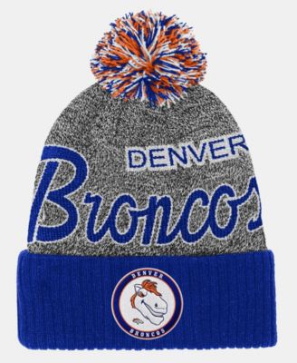 Big Boys and Girls Navy Denver Broncos Cuffed Knit Hat with Puff