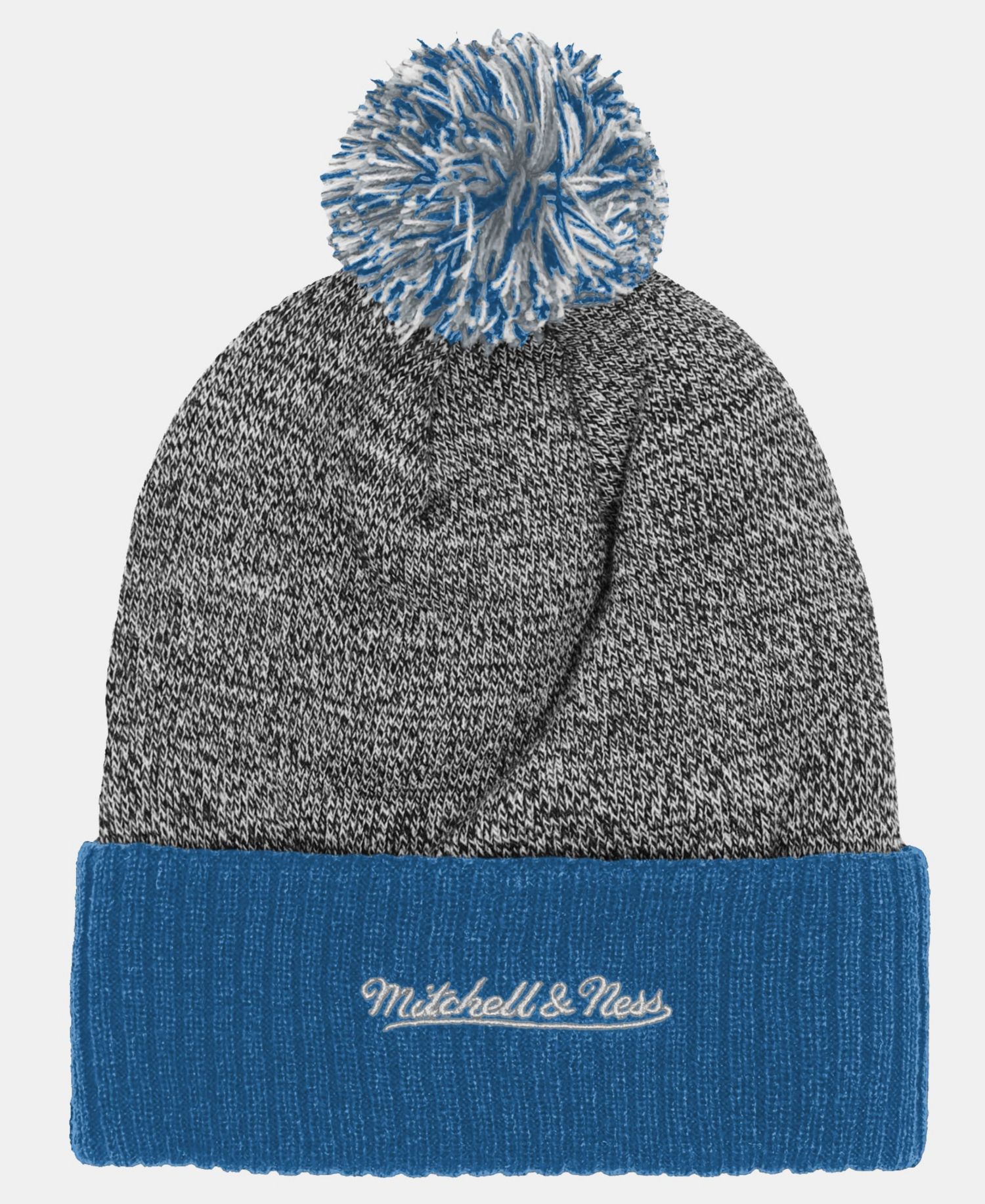 Big Boys and Girls Light Blue Detroit Lions Cuffed Knit Hat with Puff