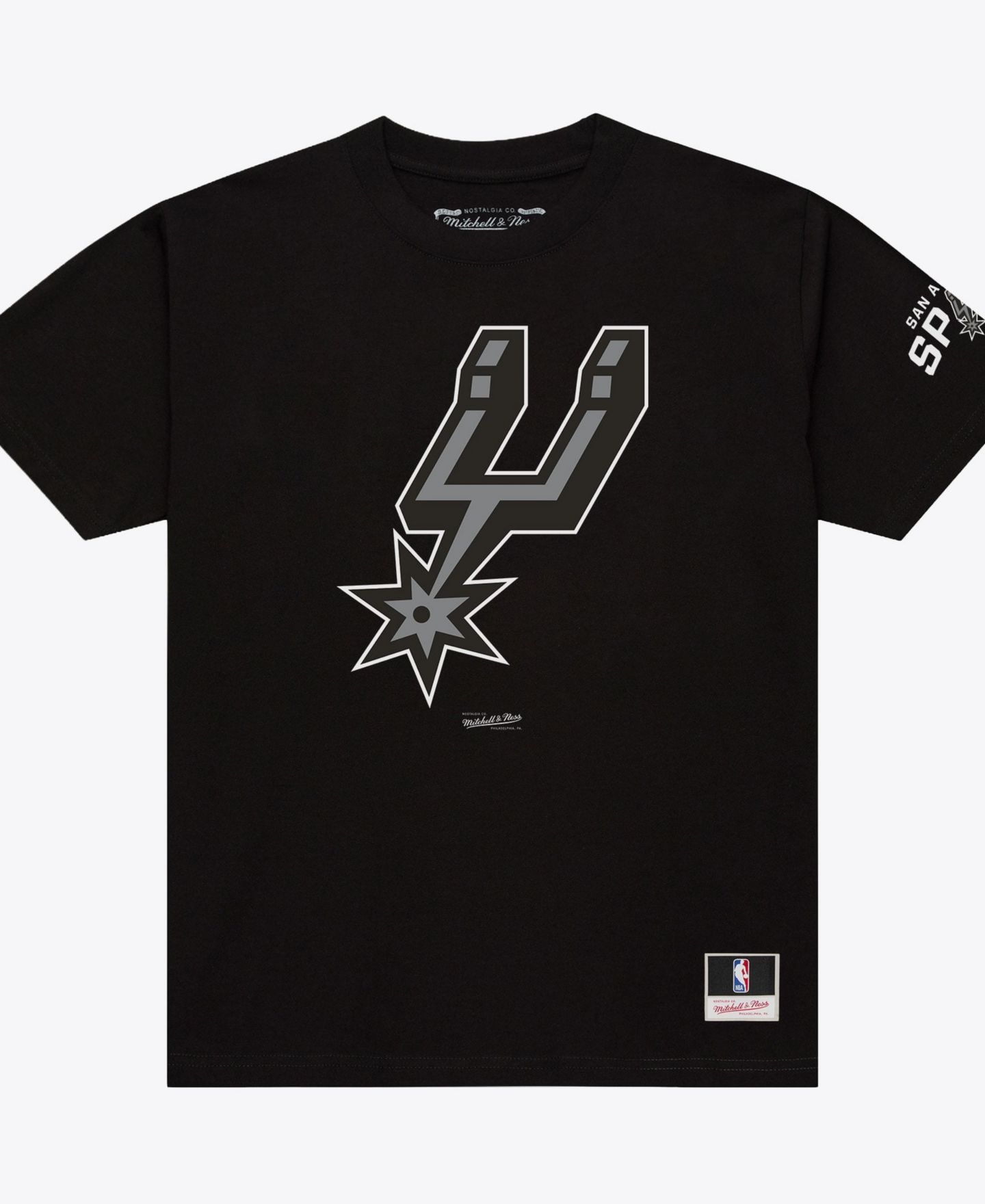 Мужская футболка Mitchell & Ness Black San Antonio Spurs Basic — фото 1