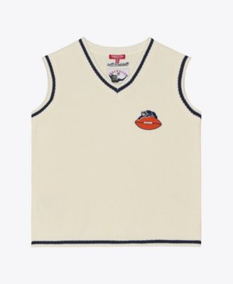 Women's Cream Chicago Bears Retro Roots V-Neck Sweater Vest