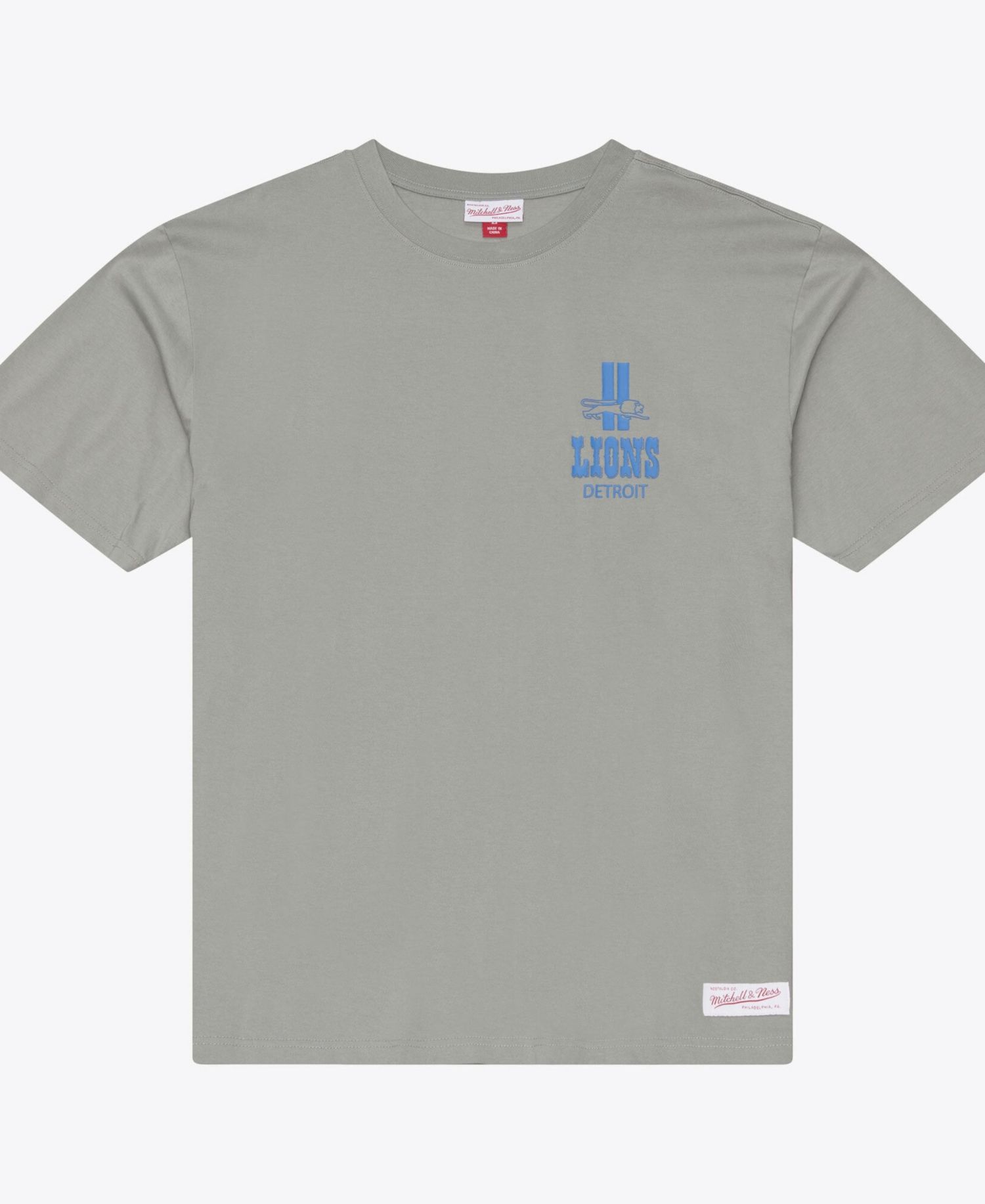 Men's Gray Detroit Lions Core Essentials Micro Logo T-Shirt
