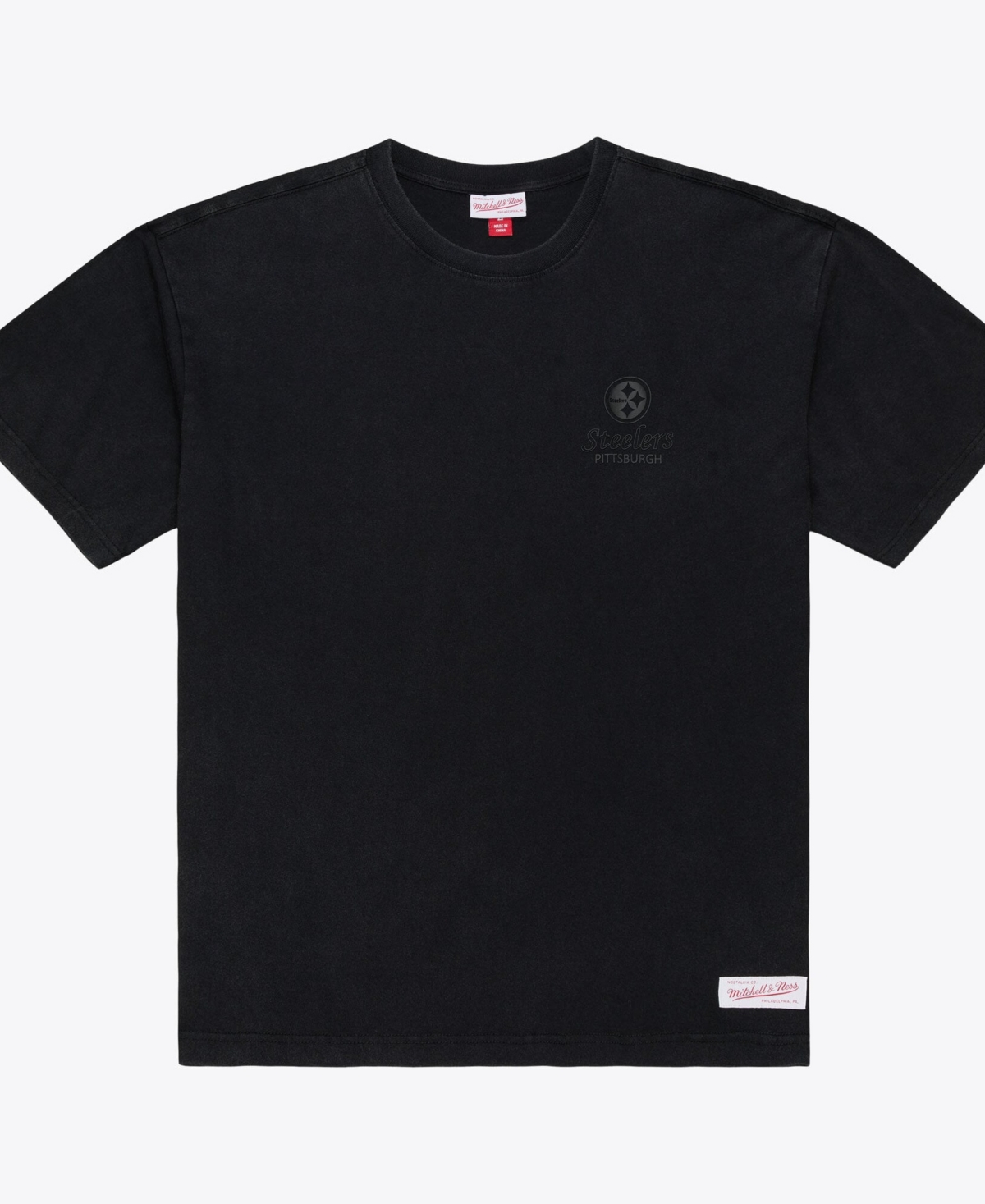 Men's Mitchell & Ness Black Pittsburgh Steelers Core Essentials Micro Logo T-Shirt
