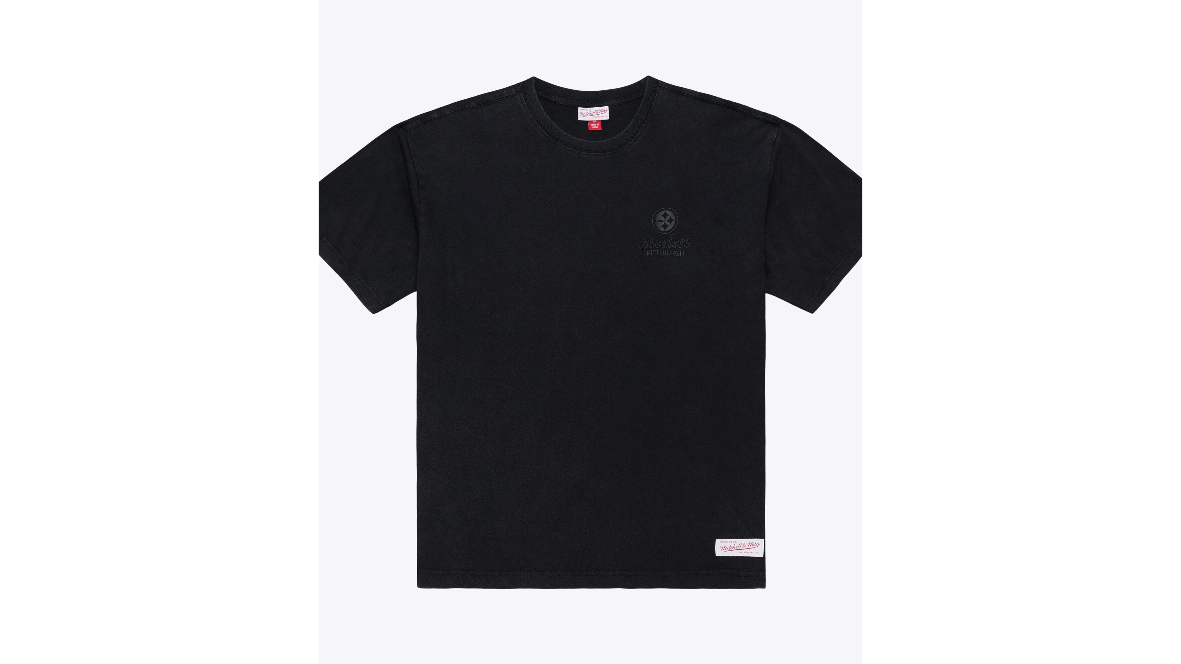 Men's Mitchell & Ness Black Pittsburgh Steelers Core Essentials Micro Logo T-Shirt