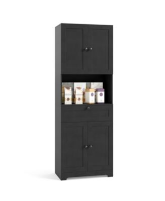 67.5 in Tall Modern Freestanding Floor Storage Cabinet with 4 Doors and 1 Drawer
