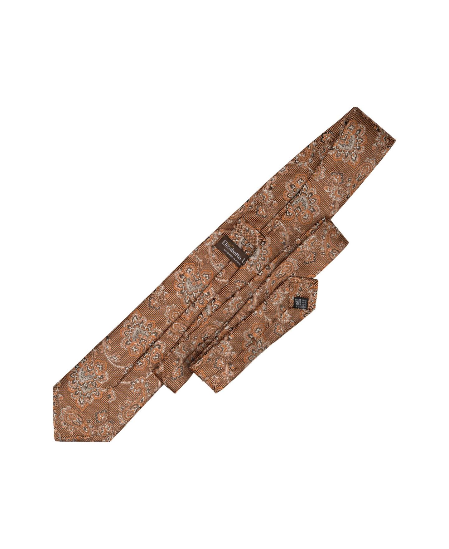 Мужские галстуки Elizabetta Montello - Silk Jacquard Tie for Men, цвет: Лососевый — фото 7