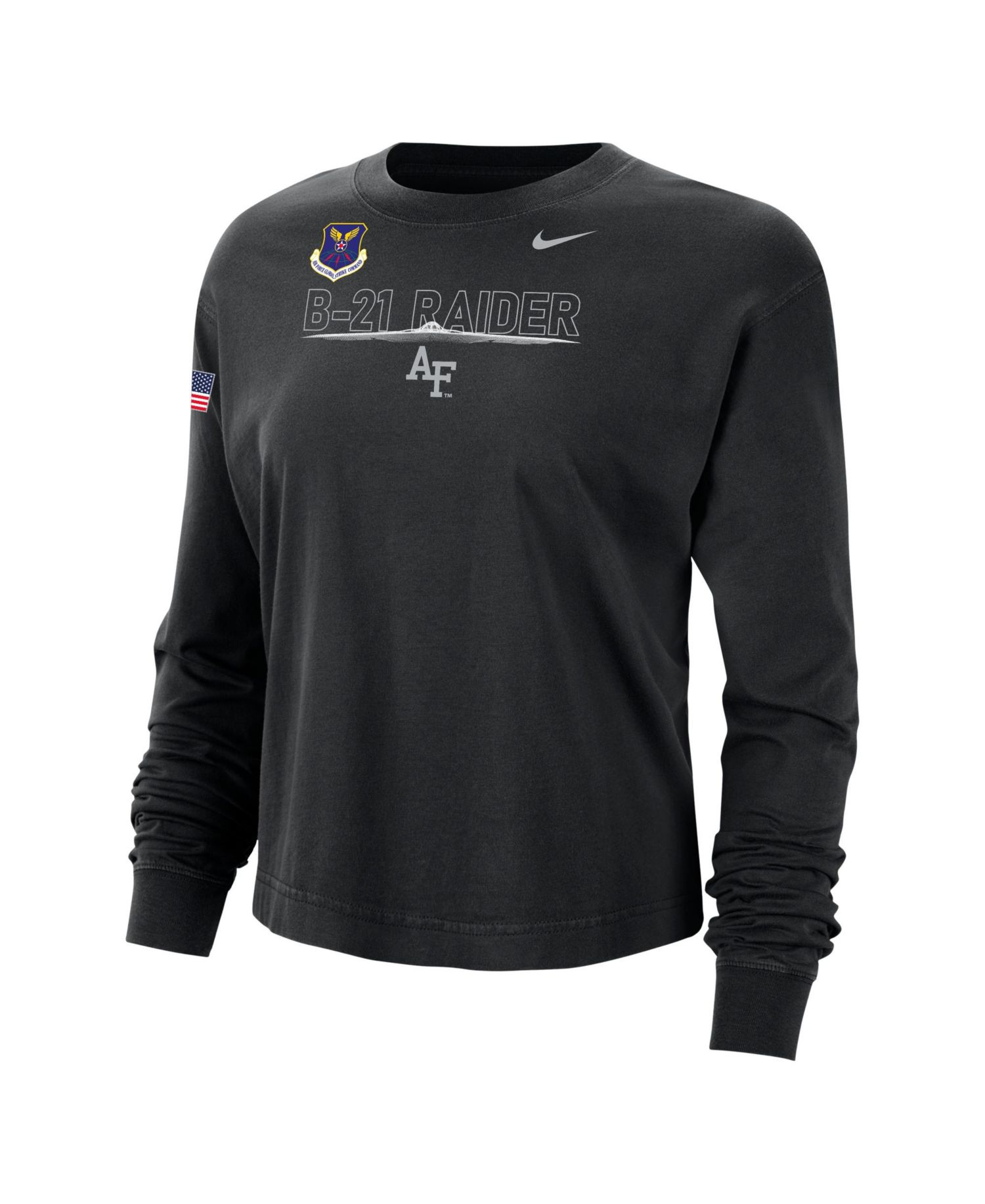 Women's Black Air Force Falcons 2026 Rivalry Collection Boxy Long Sleeve T-Shirt