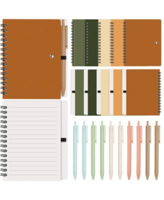Pocket Spiral Lined Notebooks with Ballpoint Pens Bulk 100 Page Lined Paper for Work School Gifts