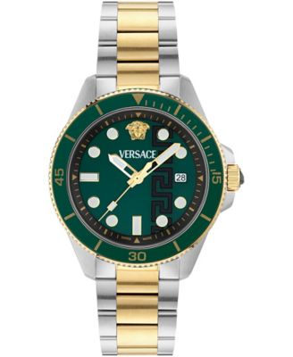 Men's Greca Force Two Tone Bracelet Watch, 42mm