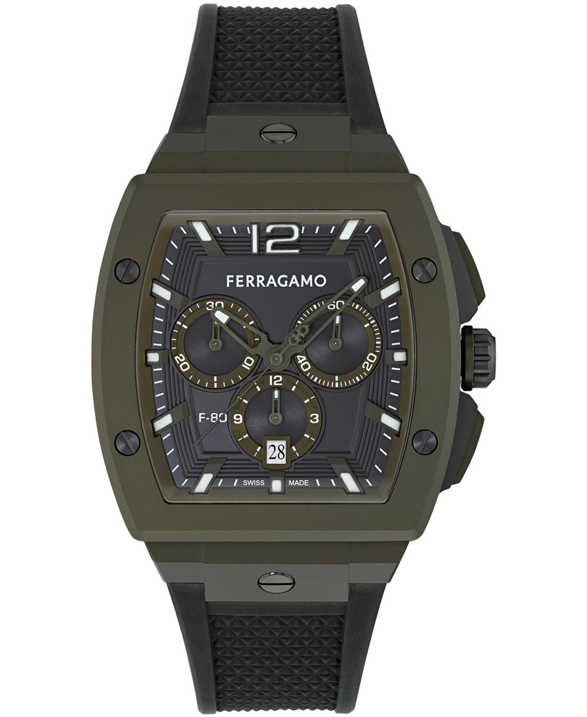 Ferragamo Men's Green Stainless Steel Bracelet Watch, 42mm